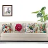 Kussen 2 stks vintage bloemen/bloemen vlas decoratieve worp case cover huisbank - big rose 3 rozen