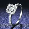 Anelli di nozze Un anello di Manilicone a 1 carati autentico solido PT950 Platinum Diamond Diamond Exquisito Gioielli Regalo per donne Accessori regalo Q240511