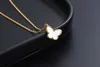 Bijoux de créateurs Luxury Accessoires Vanca Luxury White Agate Snake Os Chain S925 Silver Butterfly Collier Feme Rose Gold Crowd Design High Sense Collier