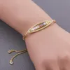 12 Style Unique Design Stereoskopiskt armband för kvinnor Justera storlek Färgglada CZ Charm Armelets Chain Link Fashion Jewelry 240423