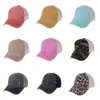 Verliesde rommelige paardenstaartstijlen gewassen 65 Buns Ponycaps Baseball Cap Leopard Suiter Dad Trucker Mesh Hat Outdoor Sport verstelbaar