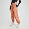 Aktive Hosen hoher Taille Draw String Fitnessstudio Yoga Fitness Jogginghose Frauen LOSSEN HAREM TRICK-DRY-TRAINGE ROPA DE MUJER