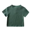 Roupas Conjuntos de 2-8 anos de idade de 8 a 8 anos de idade Camiseta casual Camiseta e shorts Girls Girls Blue-Green Branco e Inferior Clothing de duas peças Setl2405