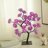 Lâmpadas de mesa LED Rose Tree Bouquet Lâmpada de cabeceira noite luz usb decoração de casa de casa presente -Pink