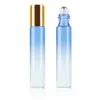 Botellas de almacenamiento de 10 ml de botella de rollerball Gradiente de vidrio de aceite esencial Dispensador de perfume al azar