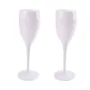 Şarap bardakları 1 pc 175ml fincan şampanya flütleri beyaz akrilik şeffaf plastik cam