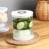 Storage Bottles Pickle Jar With Lid Leak Proof Dry & Wet Dispenser Portable Juice Separator Large Capacity Kitchen Accessories