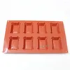 Bakvormen aankomsten 8 holtes gecanneleerde rechthoek kubus vorm siliconen cake mold koekje koekje zoete mallen moule a gateau gereedschap