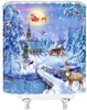 Tende da doccia Merry Christmas di Ho Me Lili Curtain Snow Funny Snowman Santa Claus Renne Sled Wonderland Decorazione del bagno