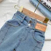 Shorts jeans de mode pour enfants 2024 AUTOMNE NOUVEAU PRODUIT GIRLE RETRO PANTAL CASSET LETTRE GIRLE STOIRE Street Street Cotton Jeansl2405L2405