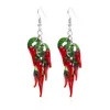 Dangle Earrings Boho Glass Red Chili Pendant Girlsかわいい植物ペッパーイヤリングファッションジュエリー2024女性パート