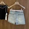 Vrouwen Designer Letters Skinny gescheurde jeans korte jonge meid seks mini hot pants string casual zomer buitje strakke denim hotpants mode sexy feest nachtclub slijtage