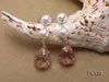 Boucles d'oreilles à goujons bijoux de perles uniques 7,5 mm blancs d'eau douce lavande en forme de lavande en forme de drop