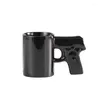 Tasses créatives en céramique tasse café 3D modélisation de couleur glaçure or et pistolet argenté pistolet d'eau personnalisée