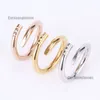 Love Rings Band Band Bank Jewelry Titanium Steel Single Nail European and American Fashion Street Casual Casual Classic Gold Silver Rose Taille en option 5-10