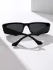 Occhiali da sole 1pc unisex geometrico telaio in plastica occhiali di moda per lenti per ciclismo spiaggia accessori a scatto Street