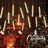 Schwimmende LED -Kerzen mit Zauberstab Fernbedienung Flameless Taper Electronic Candle Christmas Party Decor Lights 240506