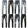 Purple Jeans Mens Designer Bordado de Quilting Ripped for Trends Brand Vintage Pant casual Solid Classic Straight Jean