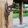 Estatuetas decorativas para a mãe europeia Mãe e Baby Birds On Branch Design Ferro Ferro fundido Decoração de jardim de parede Plantador de vaso de flores montado na parede