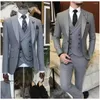 Herenpakken kaki formele slanke fit 3 -delige zakelijke bruiloft bruidegom terno masculino aangepaste mannelijke blazer hombre jas vest pant sets