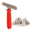 Hundkläder Dematting Comb for Dogs and Cats Tool Pet Detangler Diy Cat Grooming Rake Brush (Red) saker