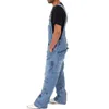 Heren jeans losse werkbroek brede poot pocket pocket heren jeans algehele broeken mannen jumpsuits lading harajuku mode multi-pocket oversize