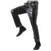 Pantalon masculin surdimension surdimensionné en cuir chaud pantalons pantalons hétéros cuero pantalones mâle automne plus velours