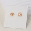 Als originele Designer oorbellen Logo Gedrukte roze kleur Bloemstempel 3D Canfte messing Luxe studs topkwaliteit Women Fashion Jewelry