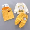 Baby Boys and Girls Clothing Set Tricken Fleece Children Children Hooded Overwear Tops Pantals 3pcs Tenues enfants