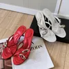 Designer High Heels Chaussures Femme Brand Fashion Week Talons Chaussures Lana Slippers Red White Multicolor Madames Sexy Talons Sexe Femme Talons Big Size Chaussures robes 35-41