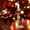 Candle Holders Metal Christmas Holder Candlestick 2024 Decorations For Xmas Table Santa Snowman Navidad