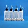 100 sets/lot 50 ml plastic druppelaar flessen metalen naalddoppen rubber veilige tip ldpe e cig damp vloeibare flux inkt 50 ml lnlen xtrjn