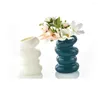 Vases Européen Style Spiral Flower Vase Indoor Pot Table Decoration Plastics Pampas Office Room Decor de salle de bureau