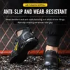 Style Rotary Buckle Security Boots for Men Women Work Sneakers Breathable Steel Toe Shoes Puncture-Proof Safety Shoes 240510