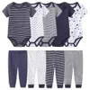 Set di abbigliamento Abbigliamento neonato per bambini set di cotone puro al 100% per ragazzi e ragazze di età compresa tra 0 e 12 mesi 2023 Abbigliamento neutro neutro Nuovo abbigliamento a strisce casual a strisce abbigliamento 2405