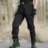 Czarne taktyczne spodnie wojskowe męskie casual cargo codziennie robiące spodnie bojowe armia dresowe mężczyźni men airsoft pantelones 240423