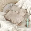 Одеяла с двойным использованием детское хлопковое одеяло с твердым цветом кондиционера для спального крышки 100 80 см вязаная детская коляска