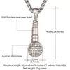 U7 Ice Out Chain Necklace Microphone Pendant Menwomen rostfritt stål Guldfärg Rotestonvän smycken Hip Hop P1018 240429
