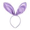 Easter Halloween White Bunny Ears Bunnone Orecchie di coniglio Accessori di costumi di coniglietto pasquale - Piegare la fascia scintillante per bambini e adulti