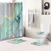 Bath Mats Stylish And Modern Bathroom Rug Set With Shower Curtain Accessories Multi-functional