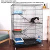 Porteurs de chats cage extérieurs 3 étages grandes house villa multi-portes et fenêtre pliant pour animaux de compagnie chat