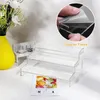 Kök förvaring Treskikts Display Frame Transparent Acrylic Staircase Stand Löstagbar 3 Tier Rack Handmiterad papperskaka