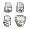 Teaware Define Vodka de Crystal Vodka de Luxo Sake Shochu Barra Licitante Double Bottom Gold Foil Tea Cup Presentes de alta qualidade