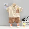 Наборы одежды Baby Boy Summer Clothing Set Rushing Brint+Shorts Set Baby Boy Clothing First Baby День рождения setl240513