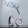 Vases Retro Silver Flower for Decor Modern Decorative Vase Centorpiece Table Table Soupied Bure