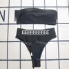 Klassiek badpak Stijlvolle beha -instructies Tweede stuk set Designer Letter Webbing Bikini Sexy Paren Vacation Swimwear voor strandsurfen