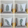 Kussen Noordse stijl Black Feather Plush Cover voor Sofa Home Decor Thip Pillowcase Print geometrische kleurrijke kast 45 45cm