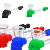 Skull Pipe Mini Glass Silicone Multicolor Bekväm smidig bärbar avtagbar rengöring Fint utförande JY10