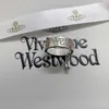 Designer High Edition Westwoods Saturn Pin Ring Personality Punk Big Letter Paper Clip Couple Femme Nail