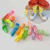 Calzini per bambini ragazze e ragazzi calzini lunghi fluorescenti fluorescenti e estate 4 paia/sacchetti calzini sottili a maglie per bambini con buchi calzini di cotone per bambini 1-12t D240513